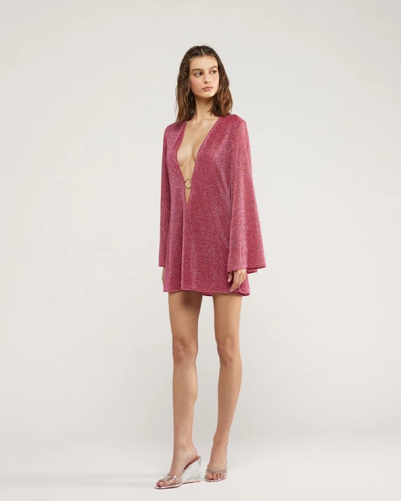 Oséree Pink Sparkly Dress - Image 4