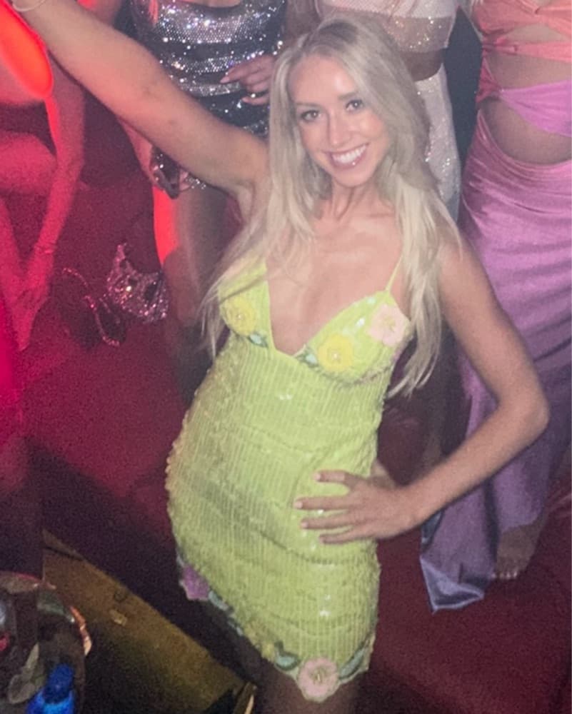 Majorelle Mini Dress Lime Green - Image 3