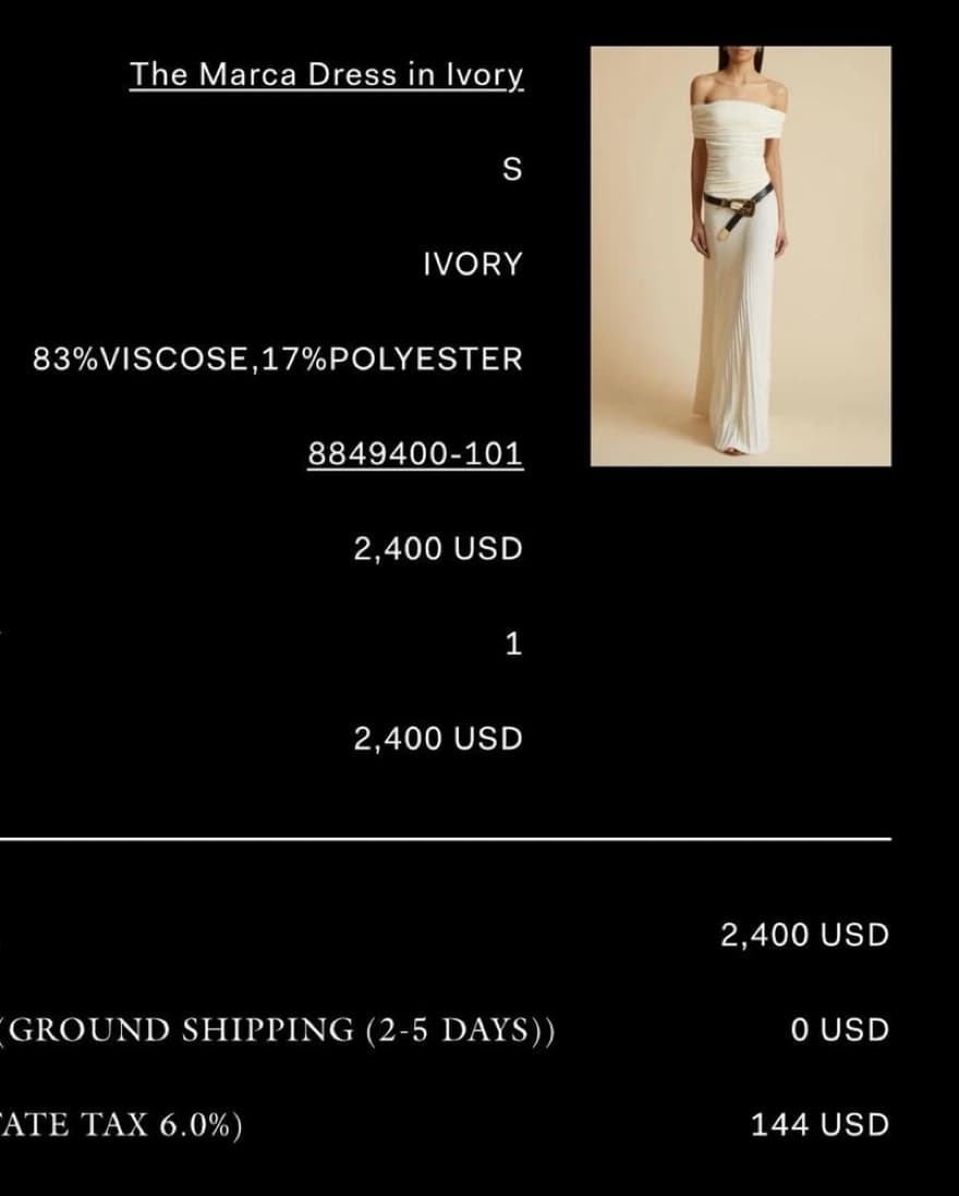 Khaite Marca Dress in Ivory - Image 3