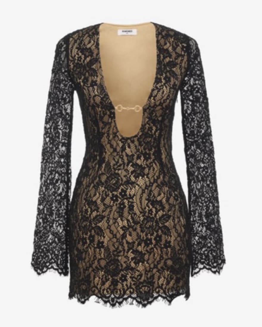 Black Lace Rumored Mini Dress - Image 1