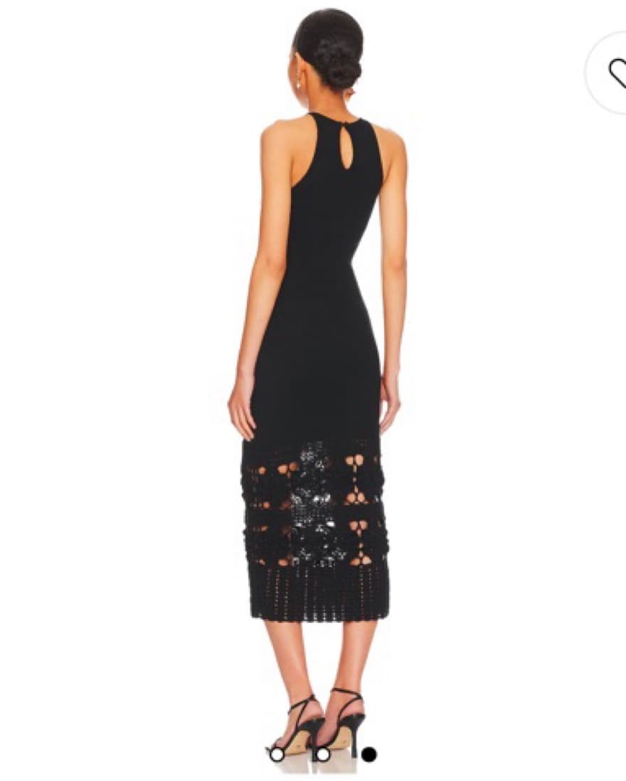 Crochet Midi Dress in Black- Tularosa - Image 3