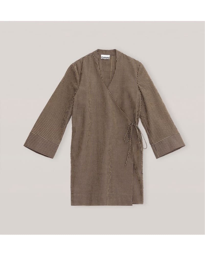Ganni Mini Plaid Tie Dress  - Image 3