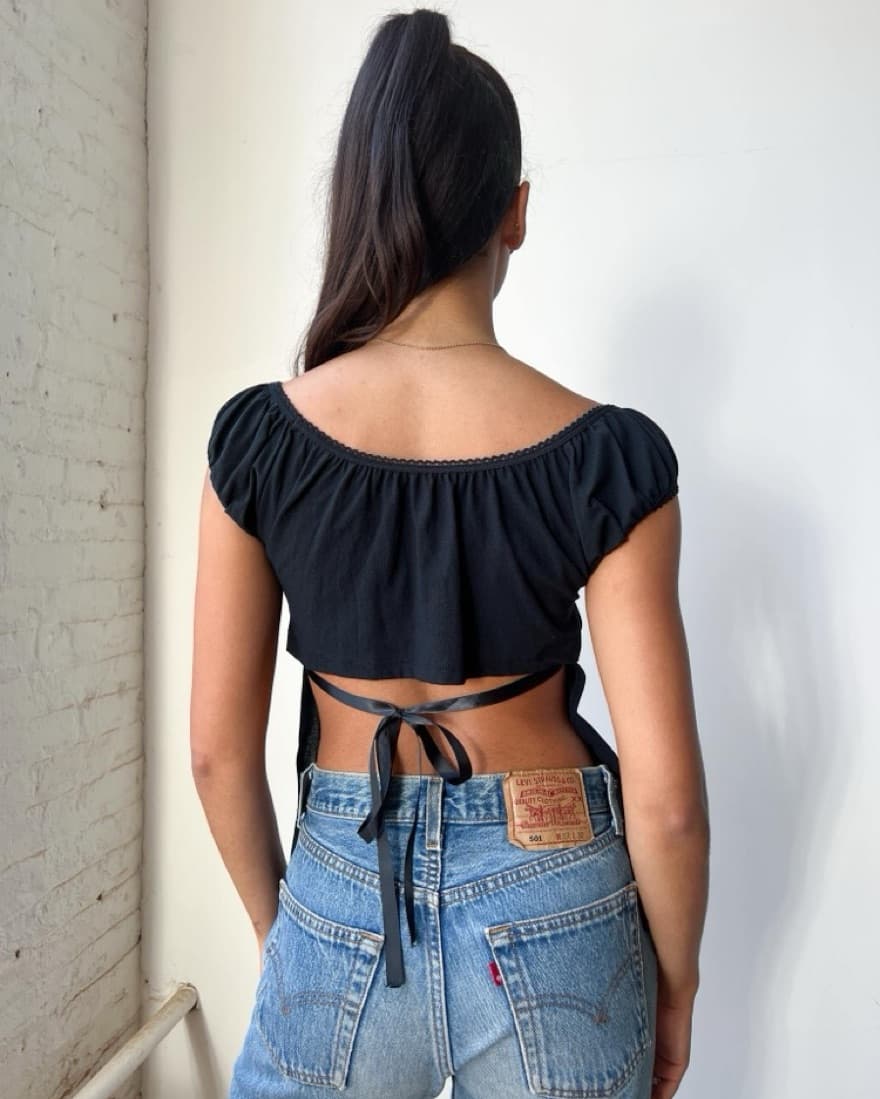 90’s Open Back Semi-Sheer Blouse - Image 3