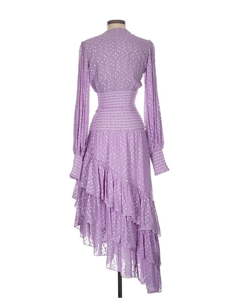 Rococo sands Purple Polka Dot Midi Dress - Image 3