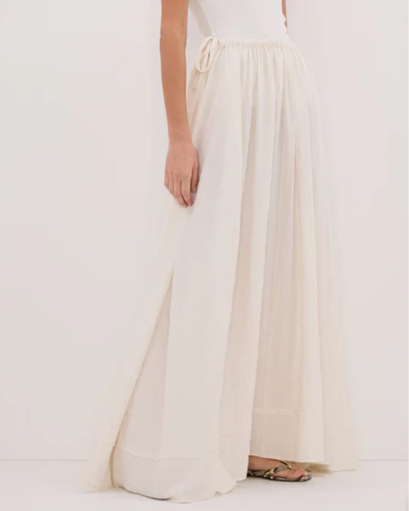 Cream Linen Skirt  - Image 2