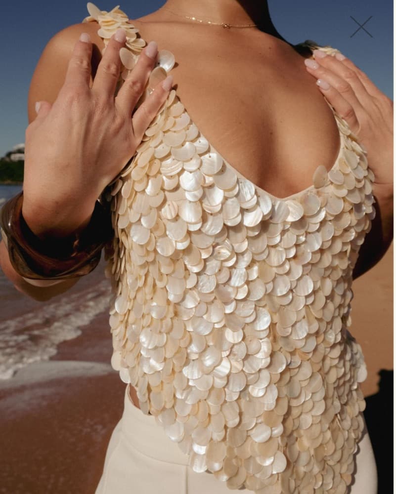 Meshki Iconic Mother Of Pearl Halter Top - Image 1