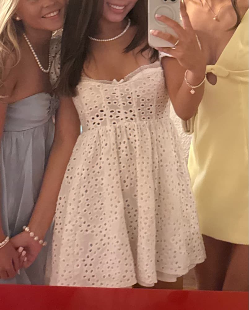 For Love & Lemons Becca Mini White Dress - Image 3