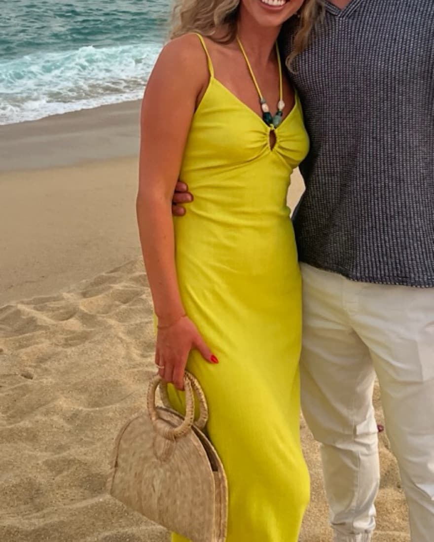 Vibrant Maxi Dress with Beaded Halter  - Image 1