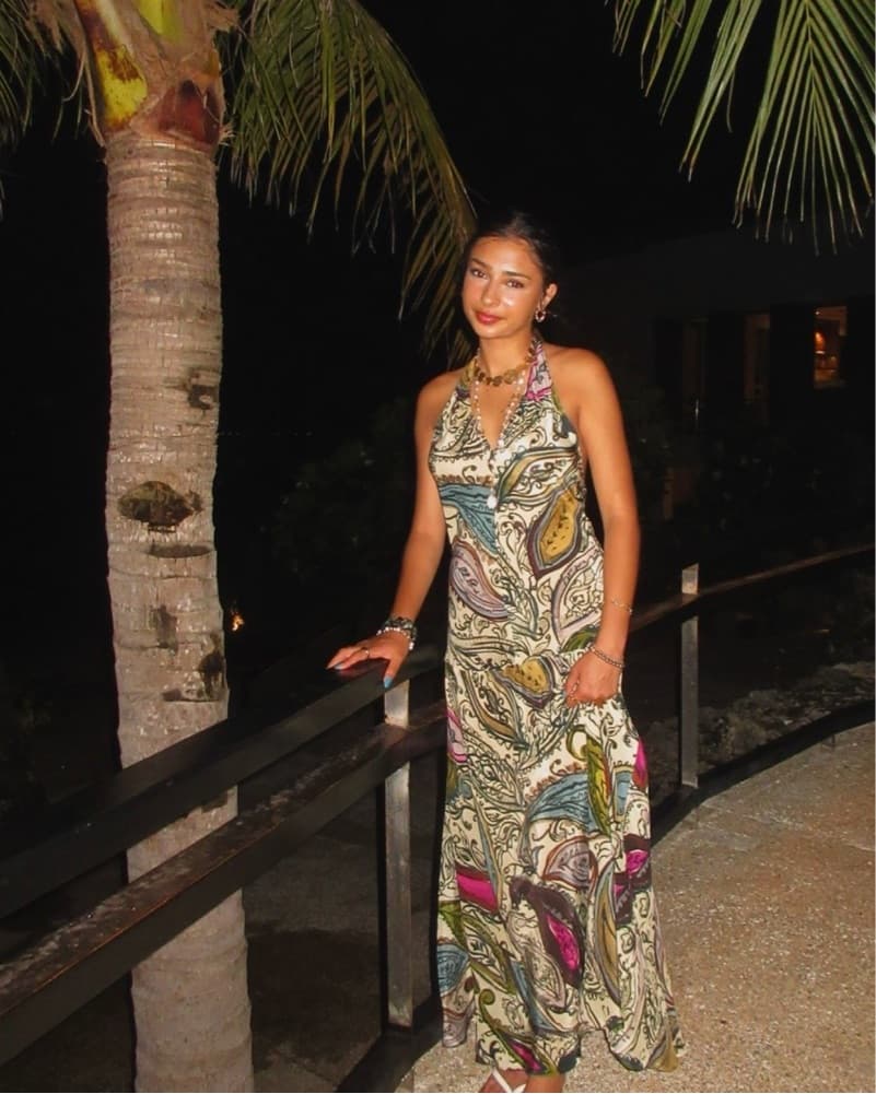 Patterned Halter maxi dress - Image 1