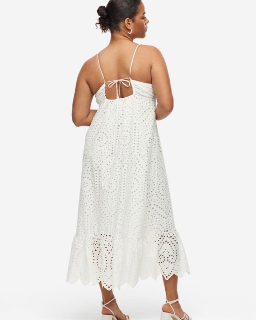 Blue Midi Eyelet Dress - Image 2