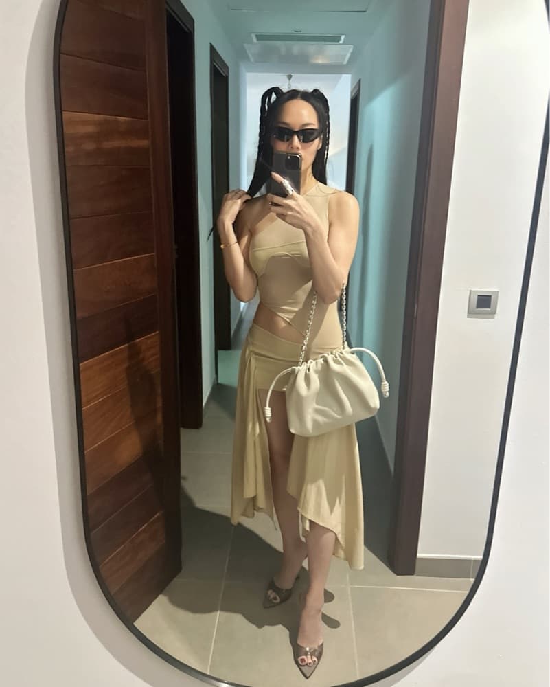 Sketchy-y X Revolve Beige Dress - Image 1