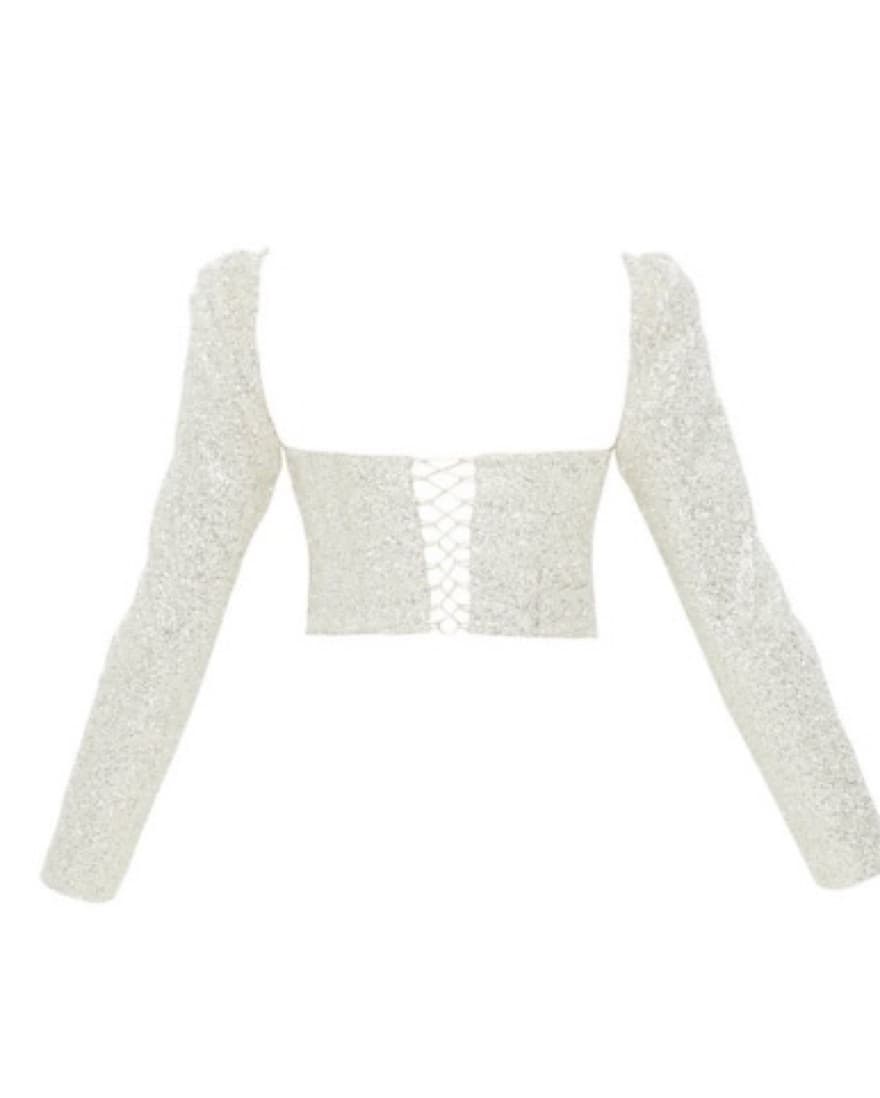 Mach & Mach Glitter Corset Top - Image 3