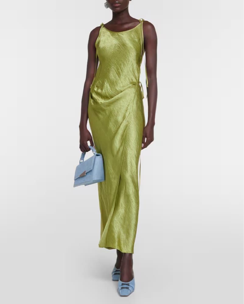 Acne Studios Wrap Dress | Chartreuse - Image 5