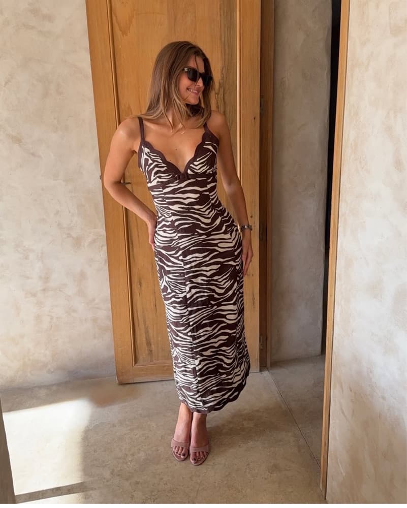 Reformation Zebra Dress | Animal Print Dress, Safari Outfit, Safari Dress, South Africa Outfits - Image 6