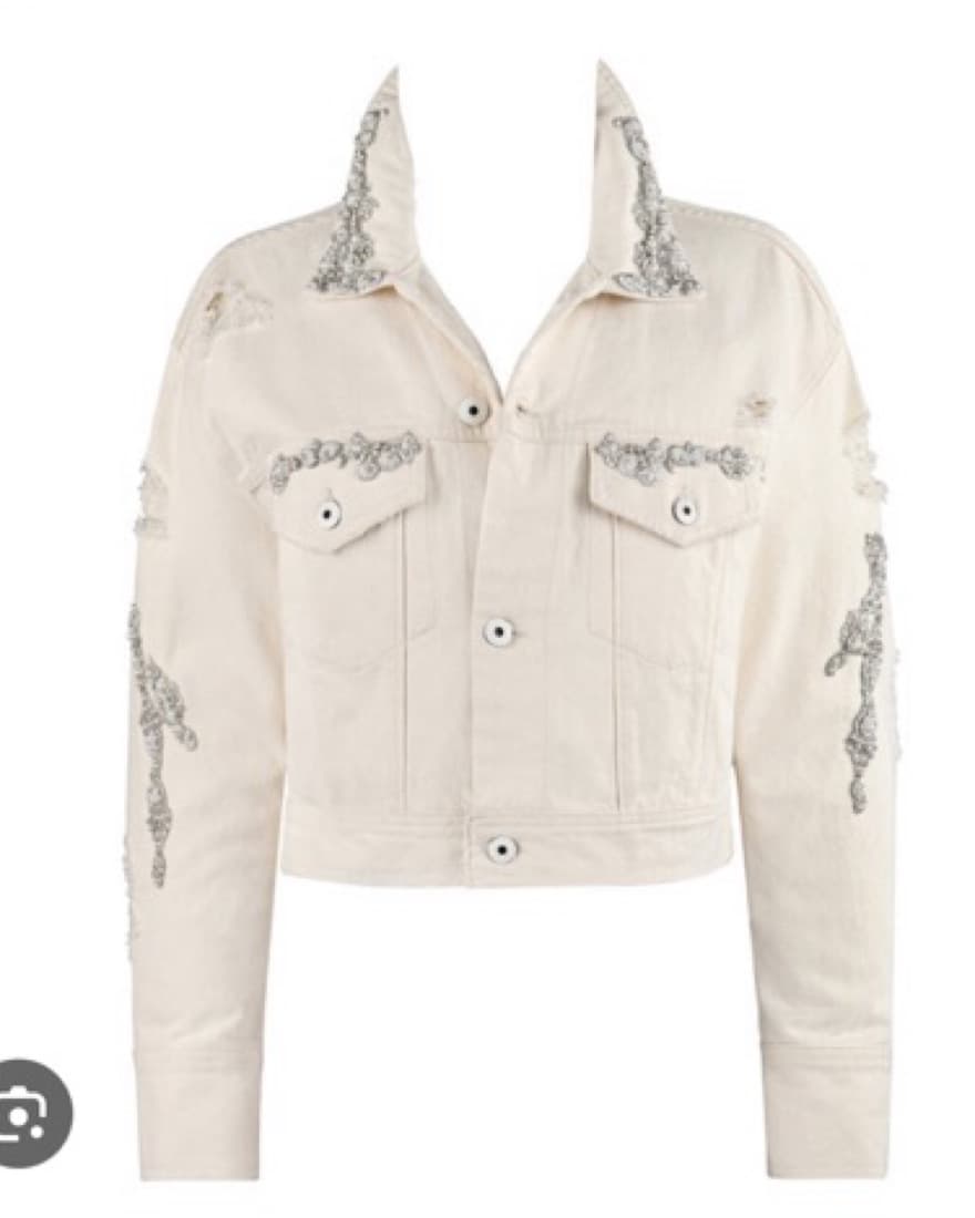 Simkhai Ivory Crystal Denim Jacket - Image 6