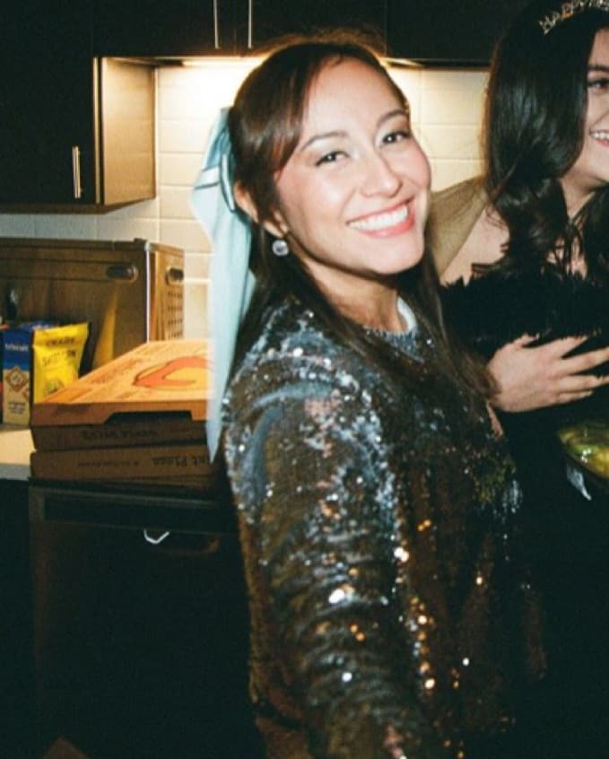 Ganni Sequined Georgette Top In Silver - Image 6