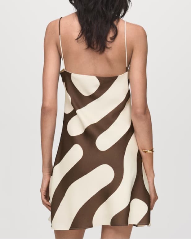 Printed satin dress - Image 3