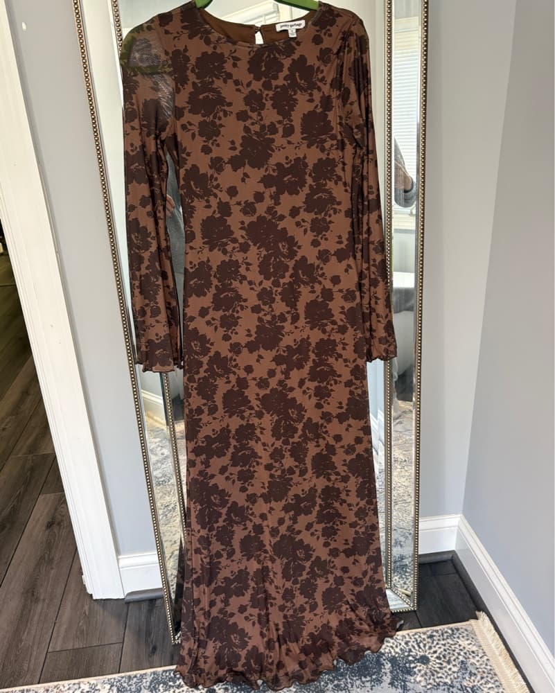  Brown Floral Dress - Image 2