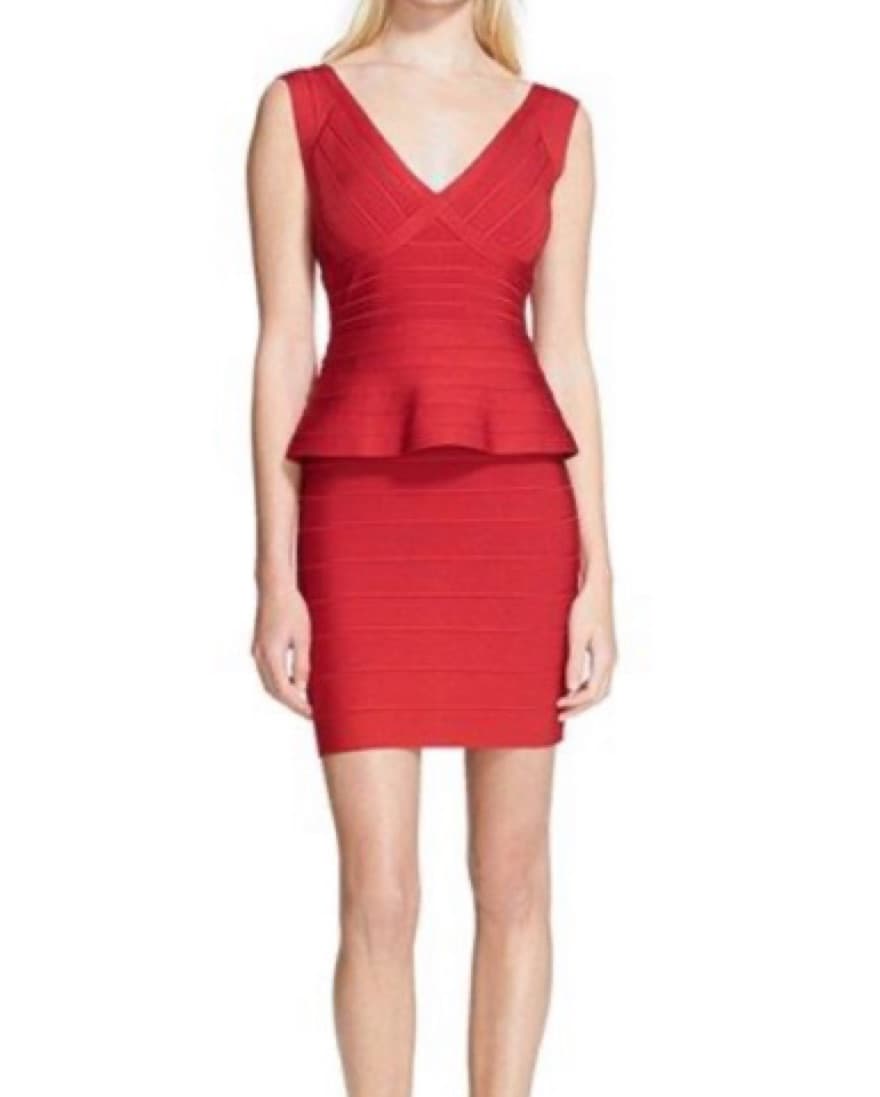 Herve Leger Rebeca Bandage Peplum Dress  - Image 1