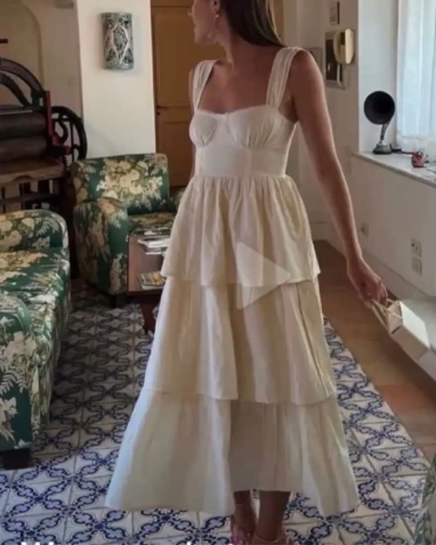 We Wore What Ivory Ruffle Dress - Image 1