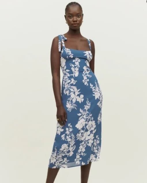 Reformation Blue Besse Midi Dress - Image 1