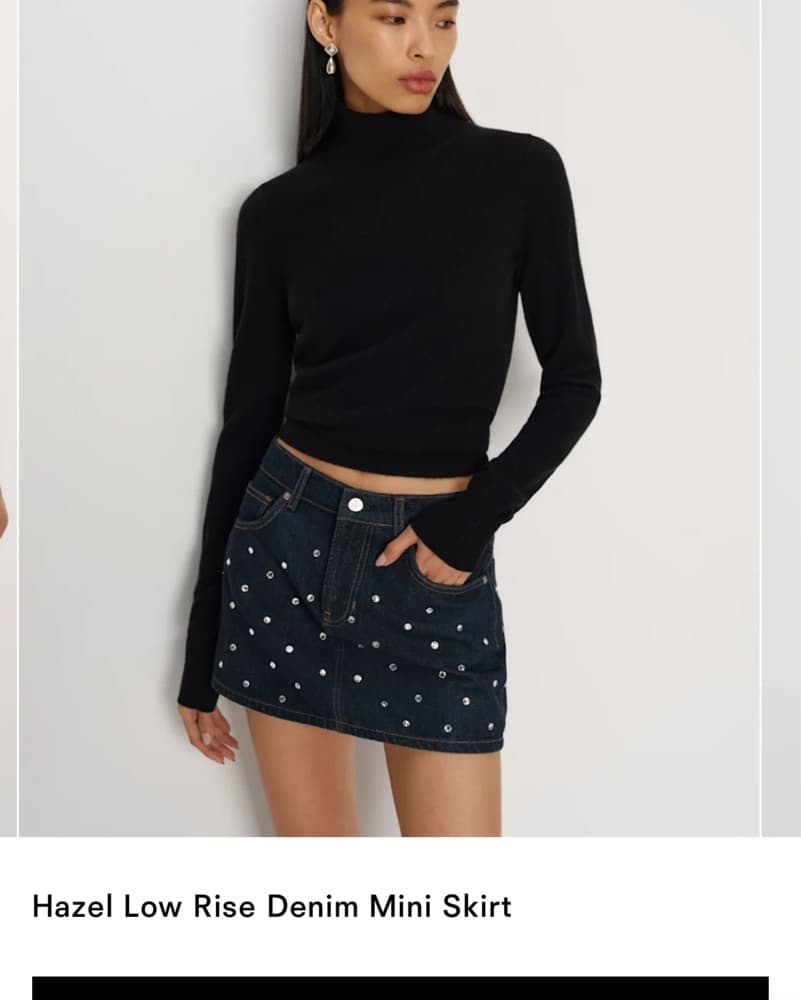 Reformation Studded Denim Mini Skirt - Image 3