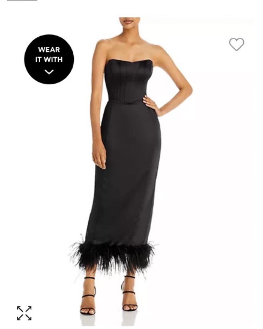 Bustier Feather Trim Dress - Image 1