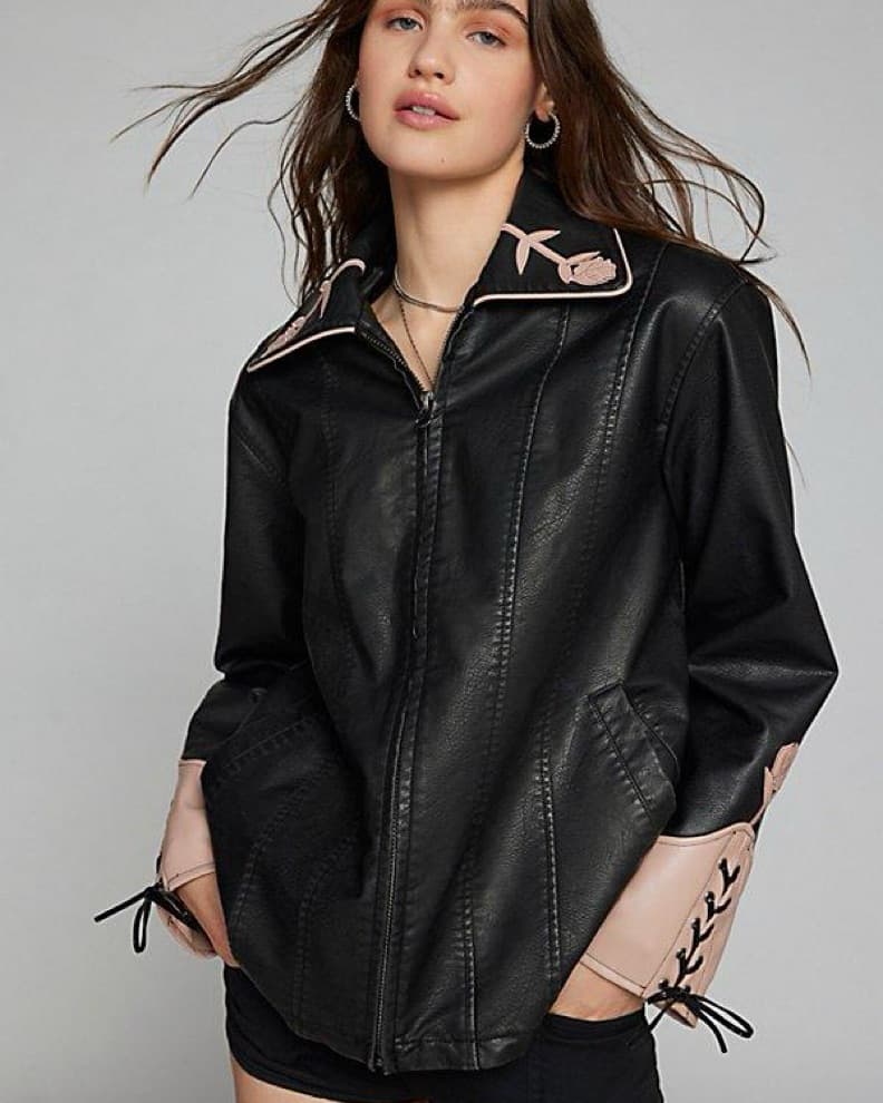 UO Western Vegan Leather Jacket - Image 1
