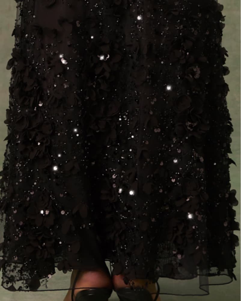Black Embellished Fishtail Corset Gown  - Image 5