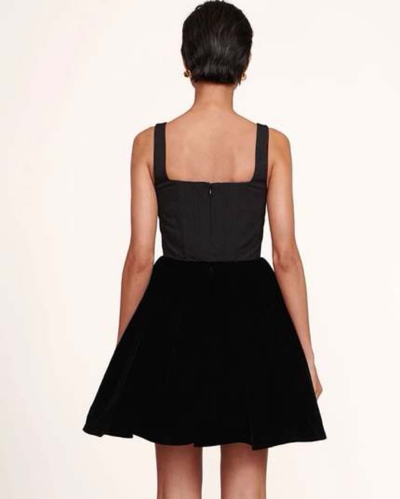 Staud Black Velvet Landscape Dress 8 - Image 5
