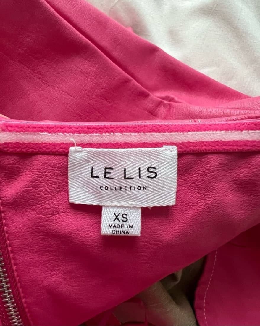 Le Lis Pink Faux Leather Mini Dress - Image 2