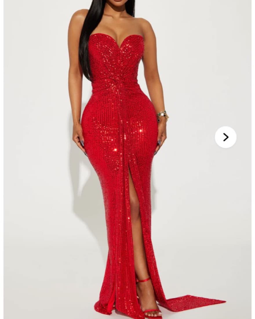 Red Sequin Maxi Elegant Gown (XS) - Image 1