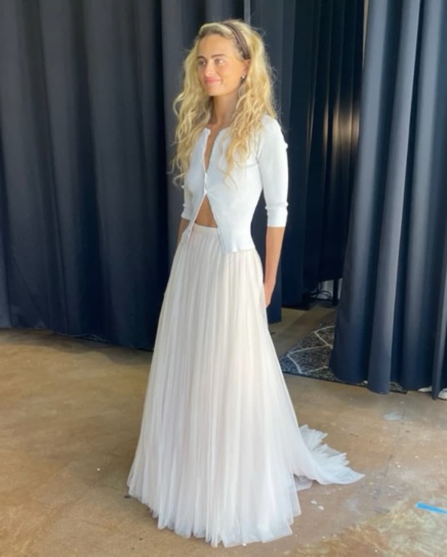 Vintage BHLDN Blush Tulle Skirt - Image 1