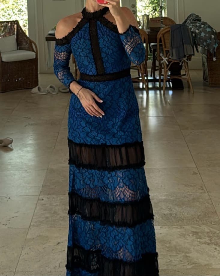 Alexis Blue Lace Maxi Dress - Image 1