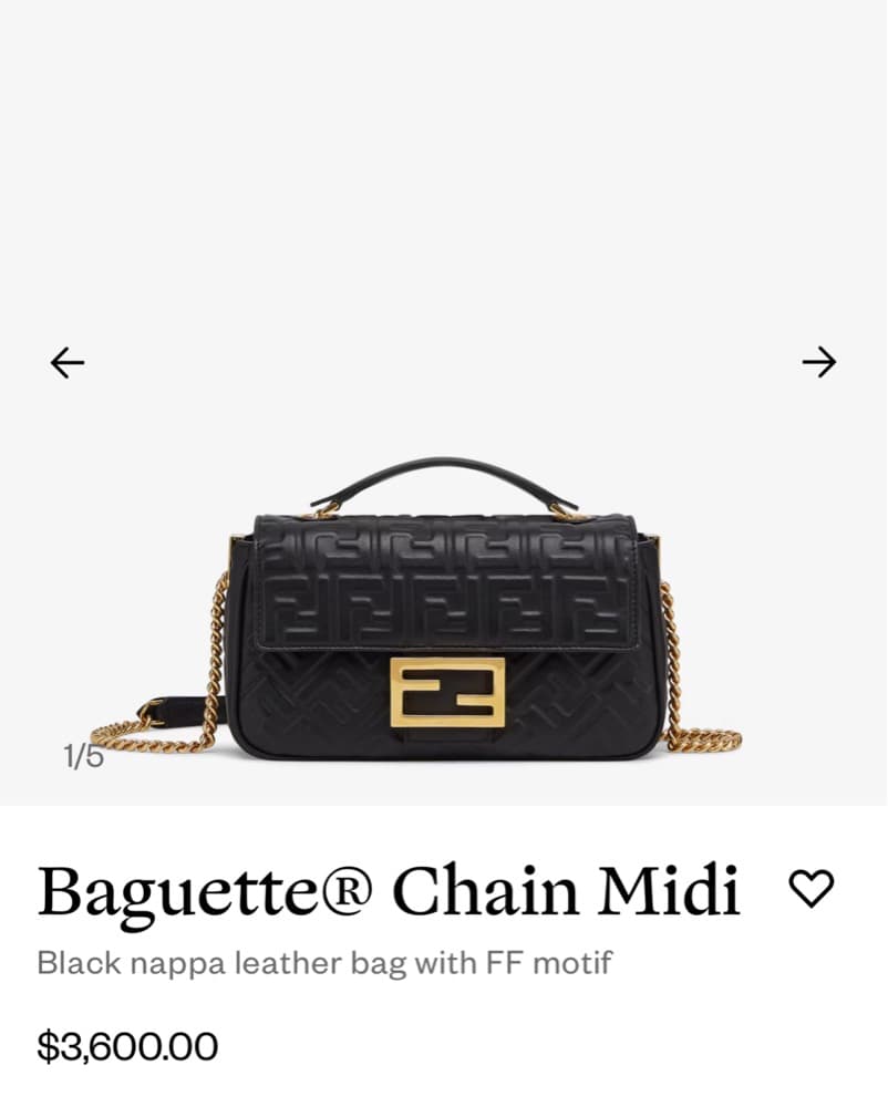 Fendi Baguette Chain Midi Bag - Image 1