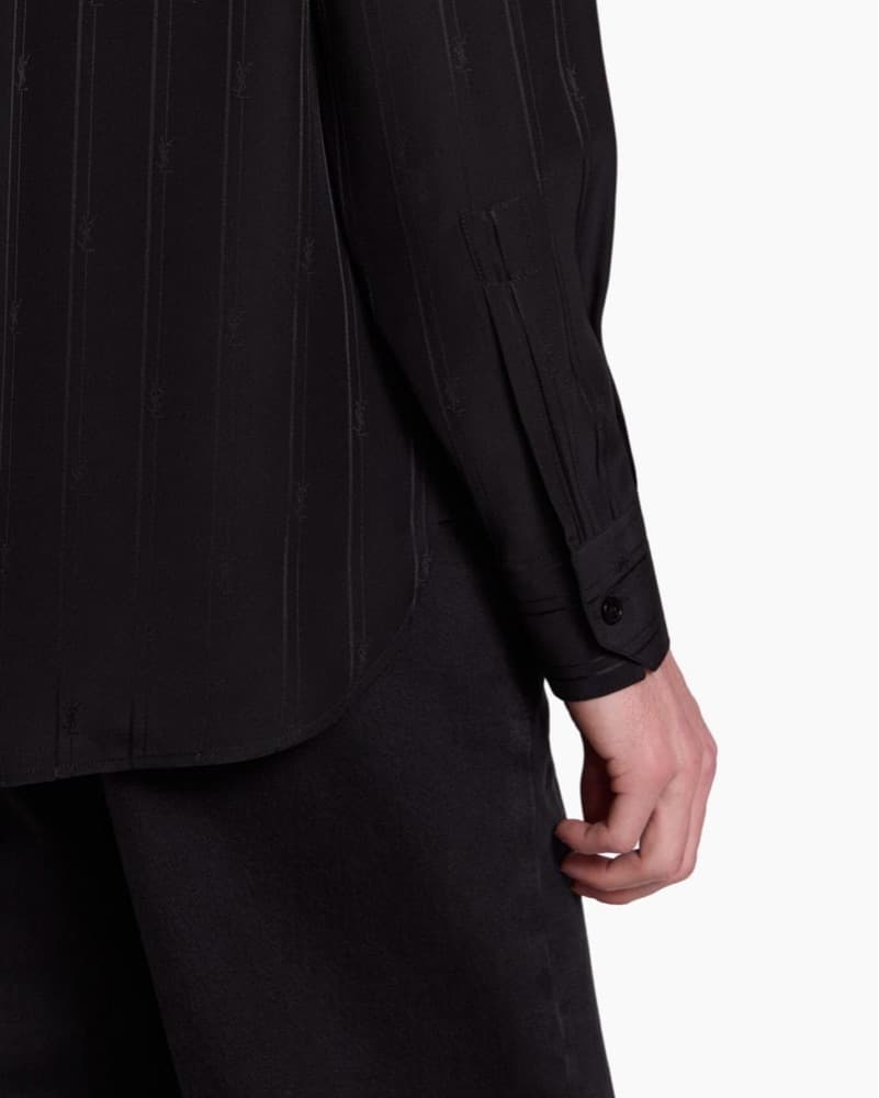 Saint Laurent Black Logo Silk Shirt - Image 6