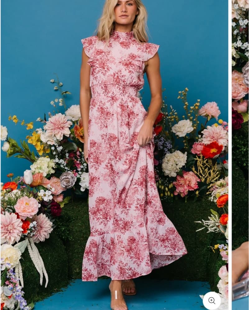 Pink Floral High Neck  - Image 2