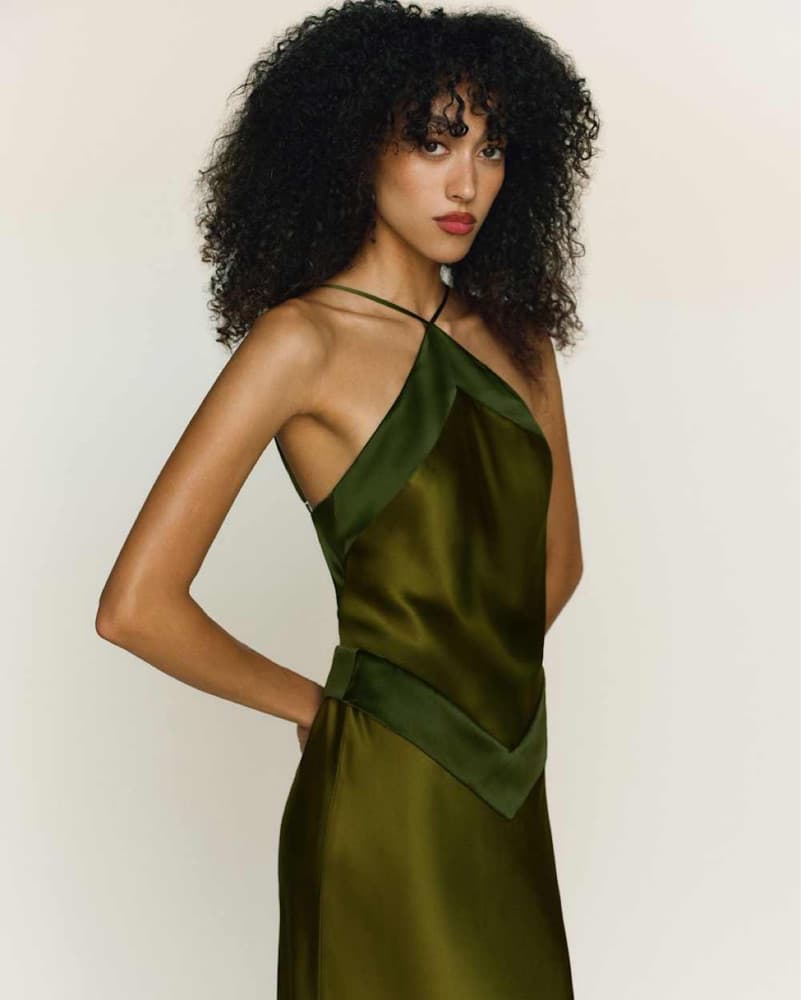 Reformation Jillian olive green dress - Image 2