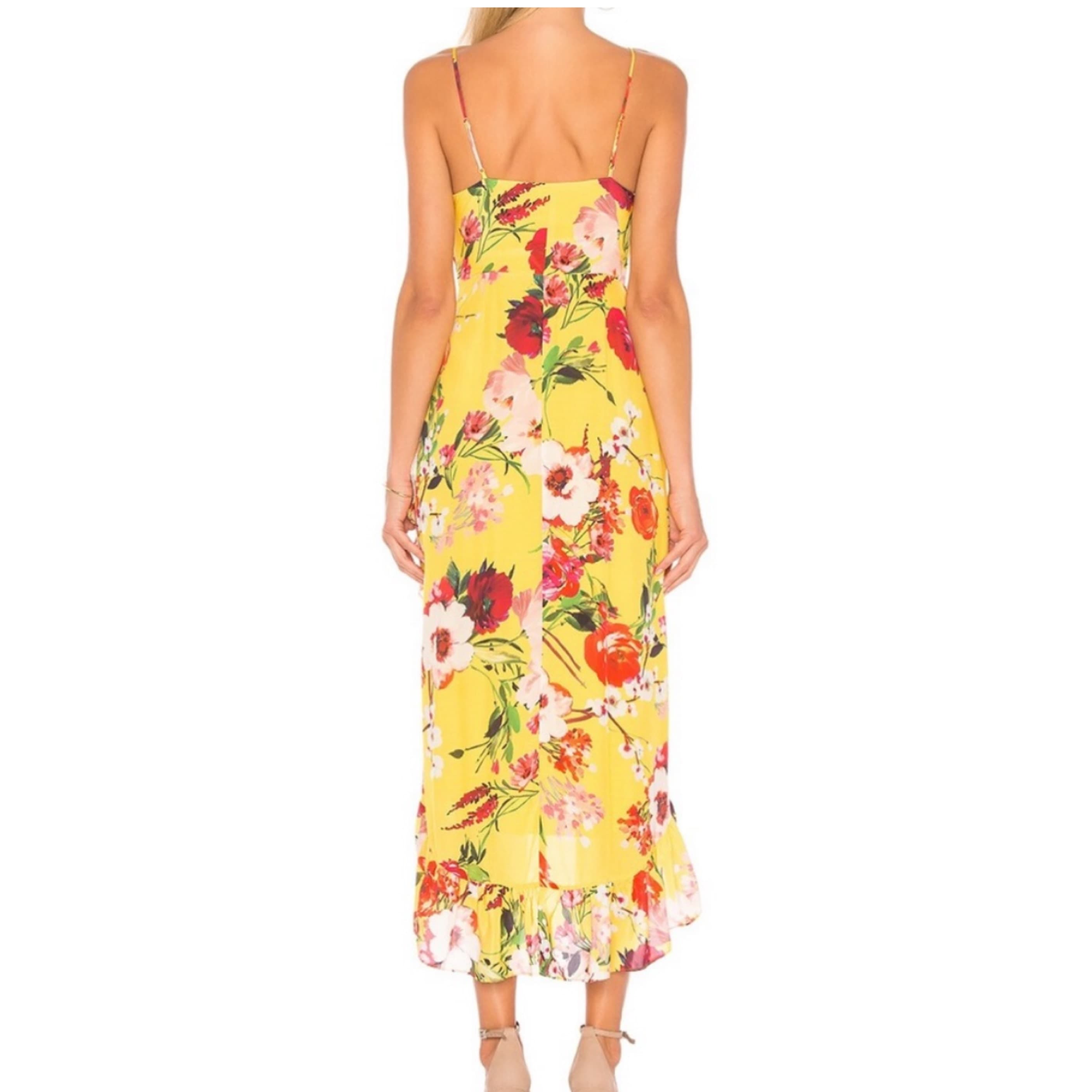 Privacy Please Yellow Floral Midi Dress - Image 2
