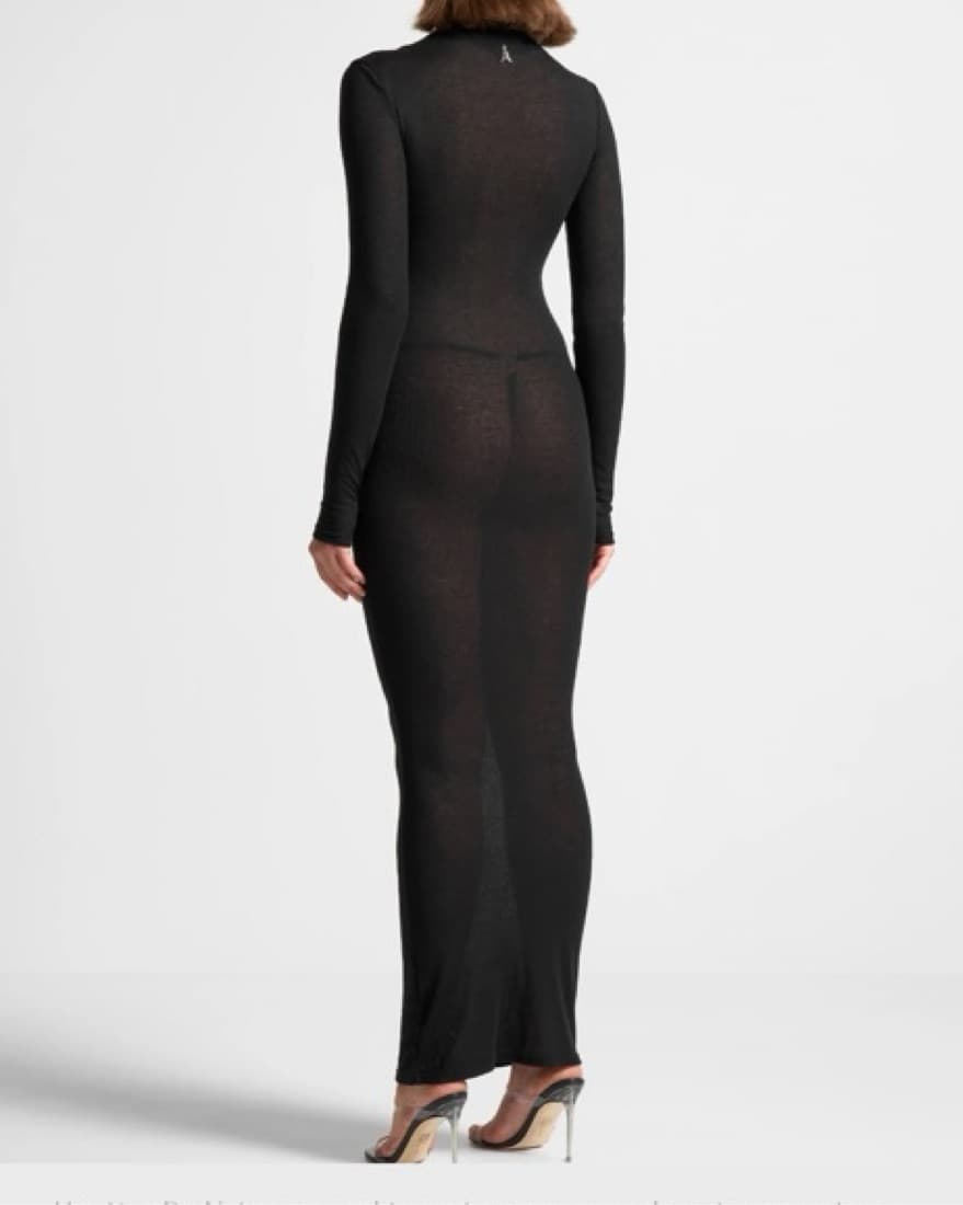 Maniere De Voir Mock Neck Sheer Maxi - Image 2