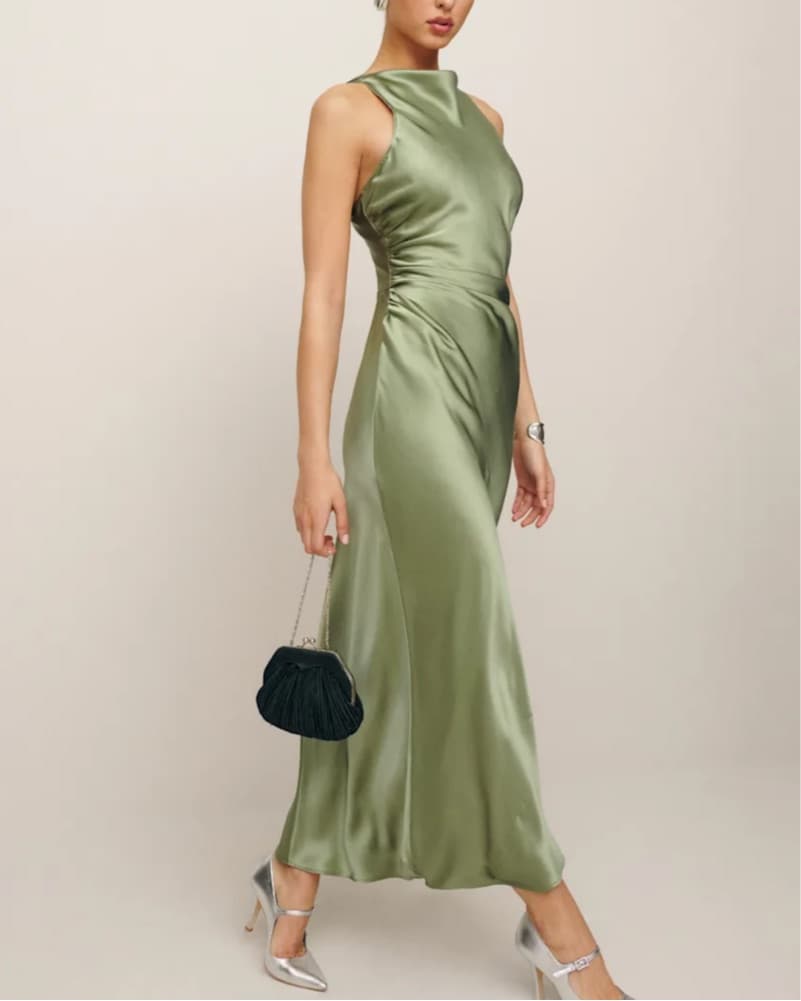 Reformation Sage Green Midi Dress  - Image 2