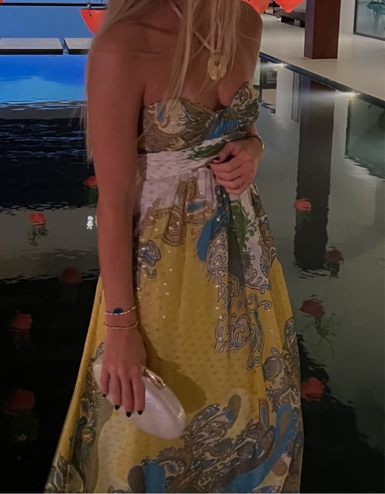 Maxi Vintage Strapless Dress - Image 1