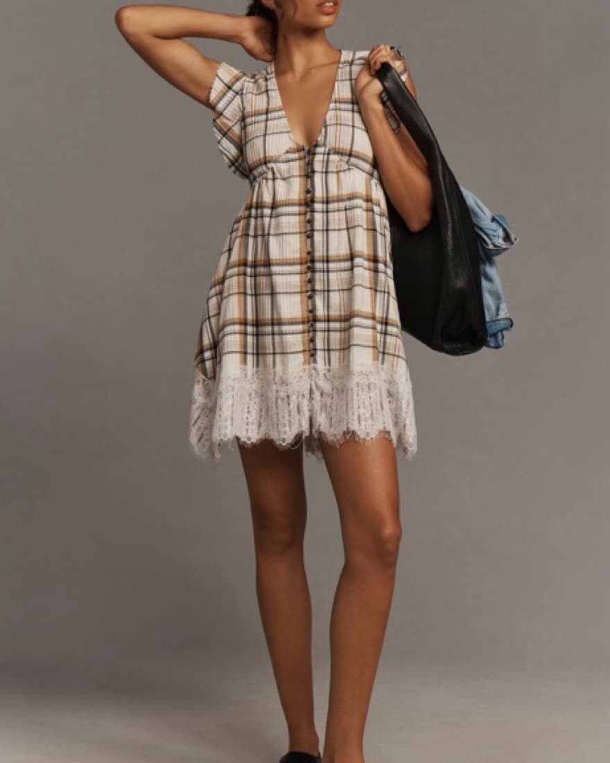 Pilcro Flutter Sleeve Button Mini Dress - Image 3