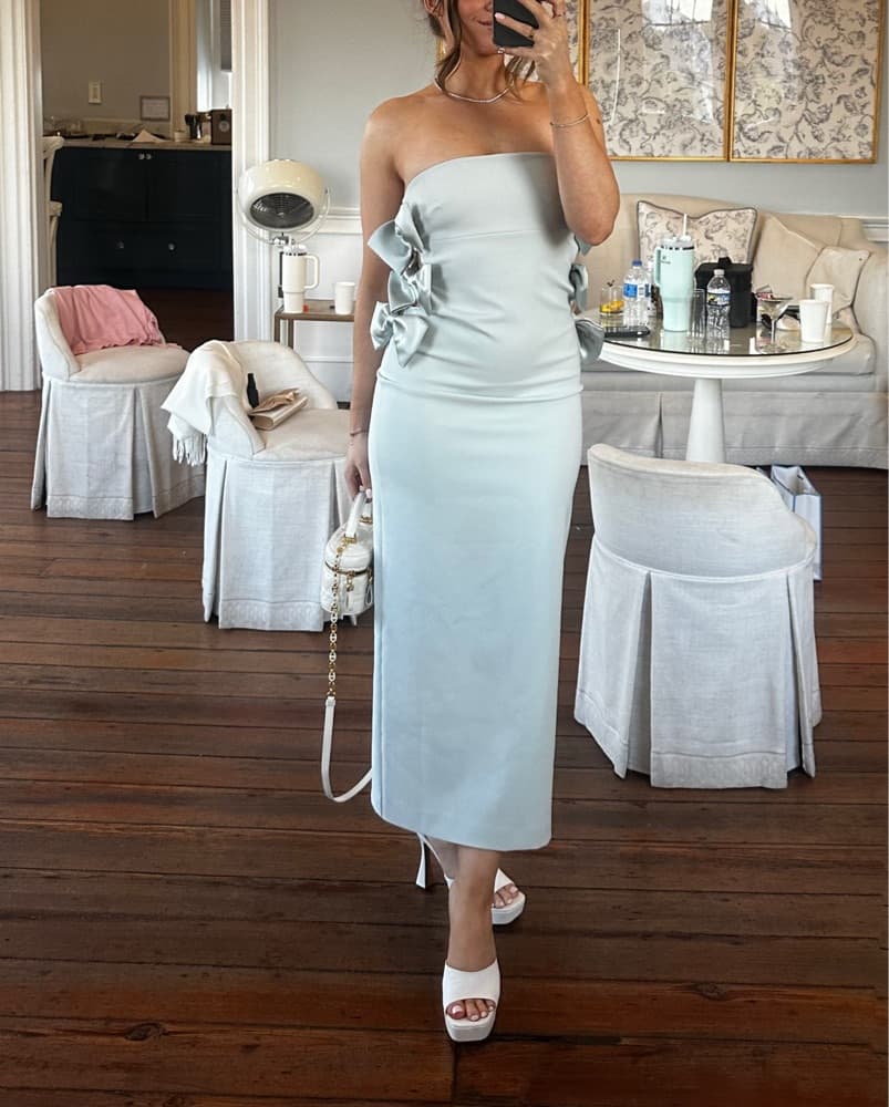 Elegant Mint Bow Dress - Image 4