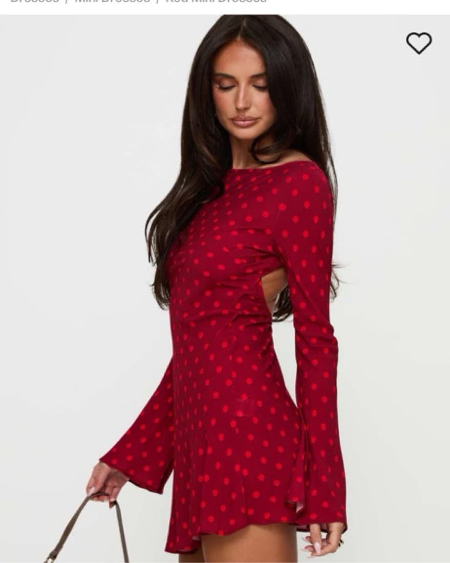Red Polka Dot Mini Dress - Image 2
