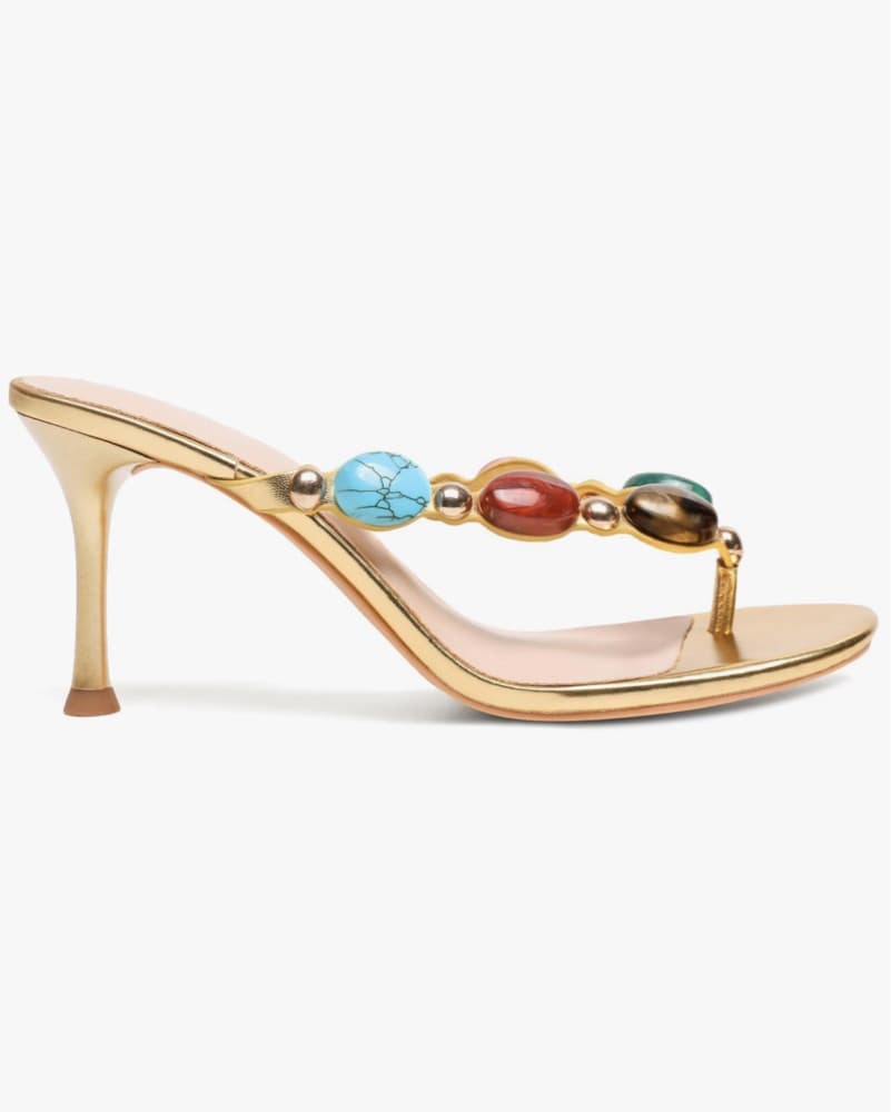 Jeweled Strappy Kitten Keel Sandal - Image 2