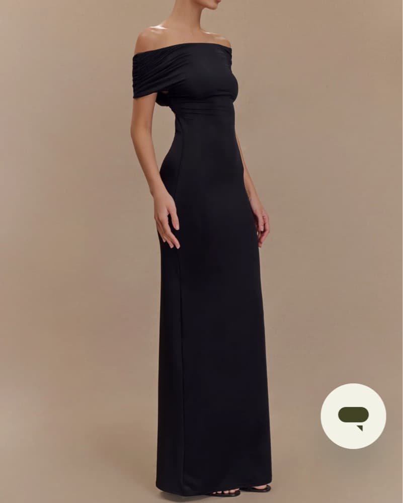 Meshki Off-the-Shoulder Black Maxi Dress - Image 3