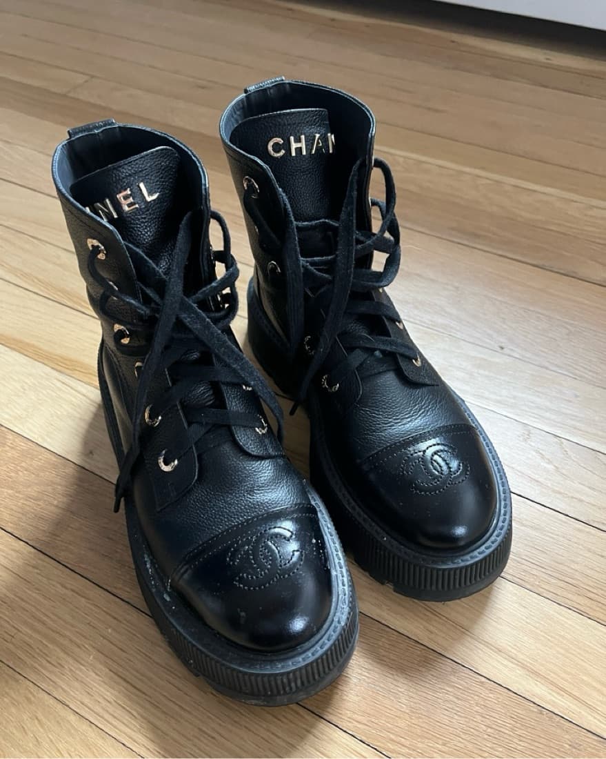 Chanel Leather Platform Boots - Image 4