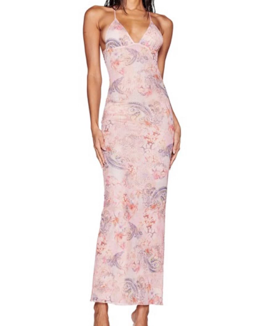 Printed Flora Paisley Mesh Dress  - Image 3