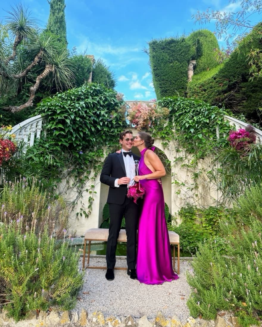 Michelle Mason Magenta Gown - Image 2